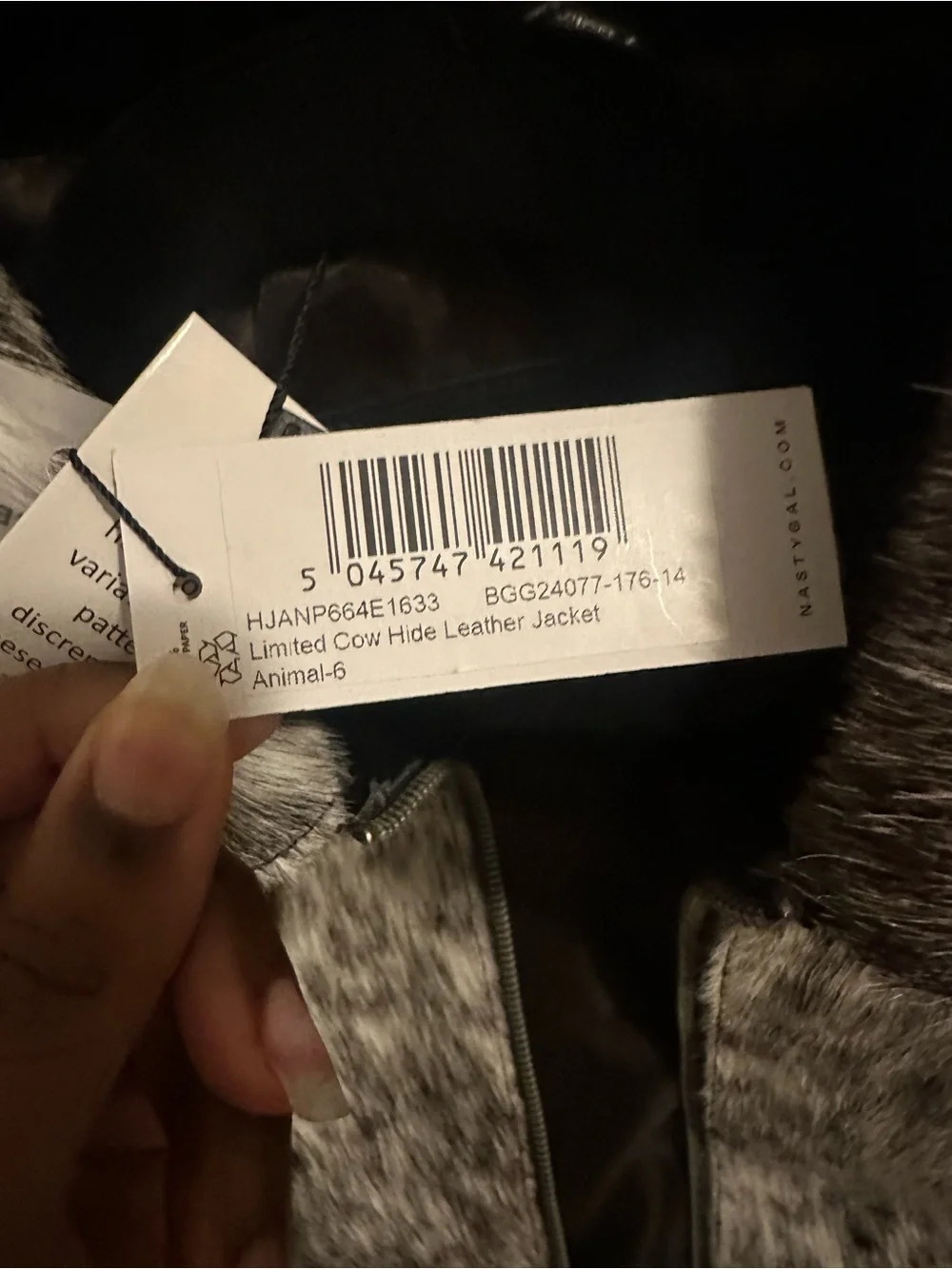 Nasty Gal Cowhide Leather Hair-On Hide Jacket | Genuine Leather
